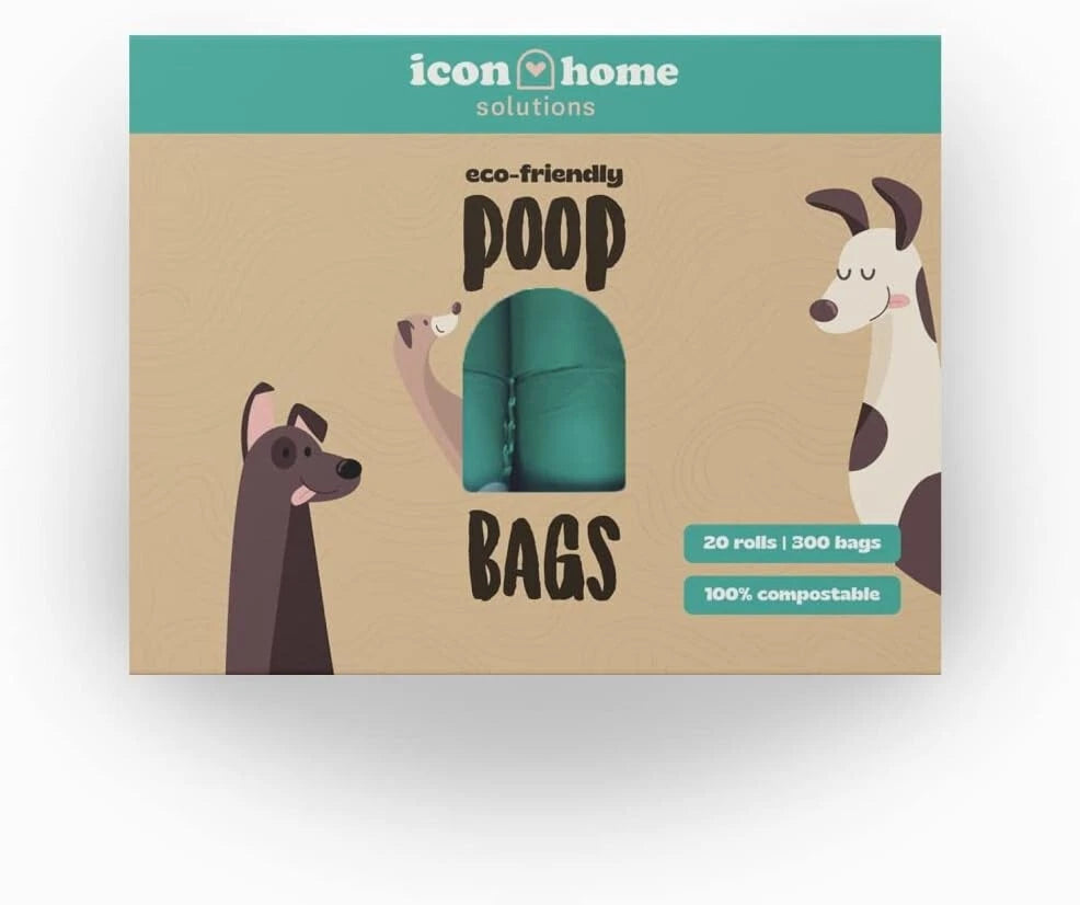 Eco-Friendly Dog Poop Bags 300 Count – 100% Compostable, Plastic-Free, Biodegrad